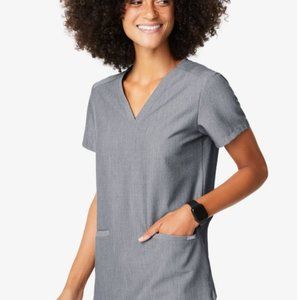FIGS three pocket scrub top in graphite